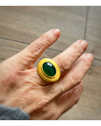 Anillo ónix verde adaptable